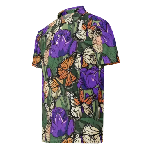 Monarch Iris on a Men's Slim Fit Polo Shirt