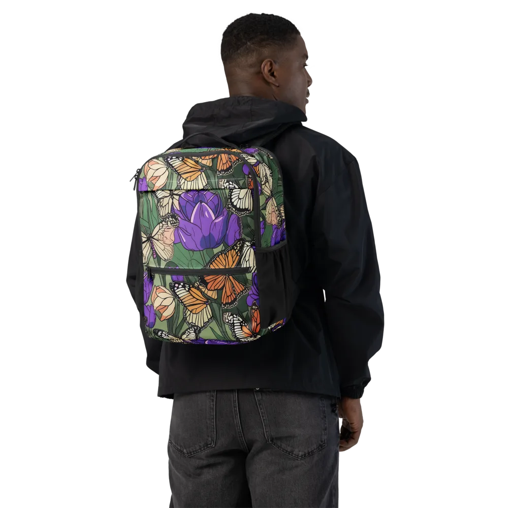 Monarch Iris on Utility Backpack — Back