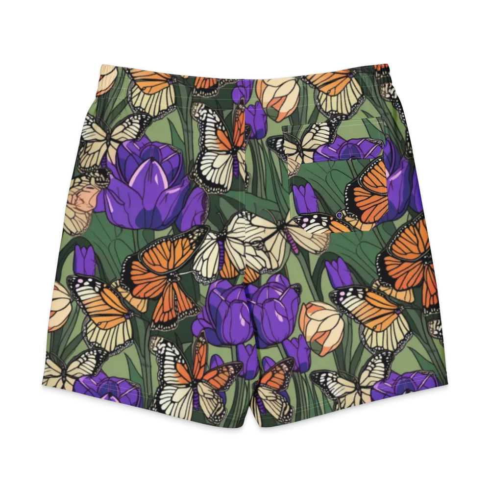 Monarch Iris on Men's Board Shorts — Back