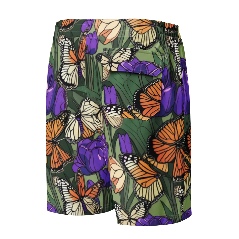 Monarch Iris on Men's Board Shorts — Back