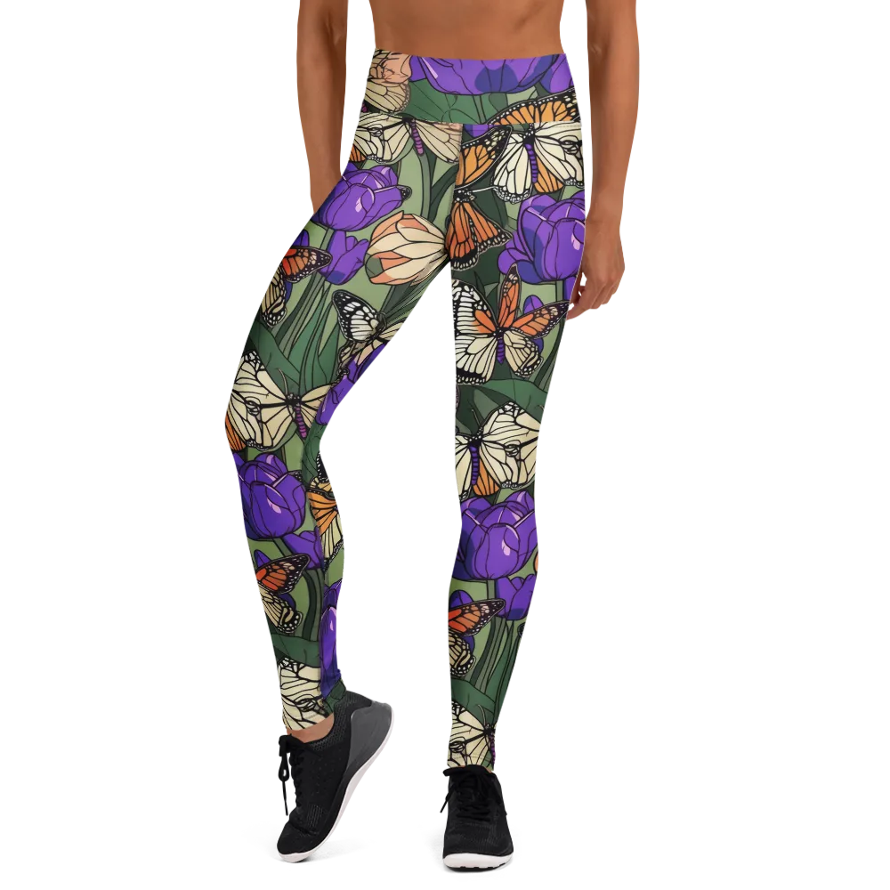 Monarch Iris on Yoga Leggings — Front