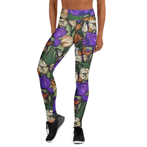 Monarch Iris on a Yoga Leggings