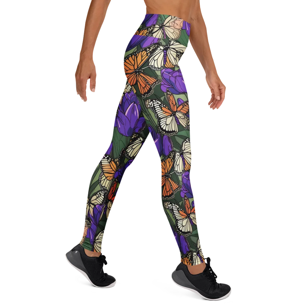 Monarch Iris on Yoga Leggings — Right