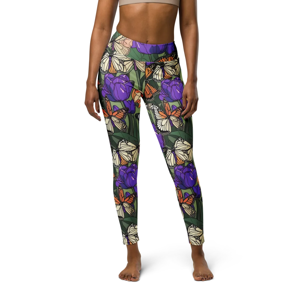 Monarch Iris on Yoga Leggings — Front