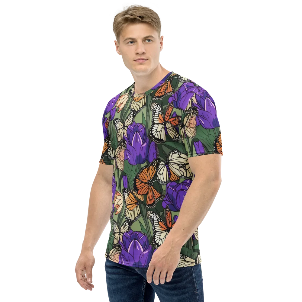 Monarch Iris on Men's Crew Neck T-Shirt — Left