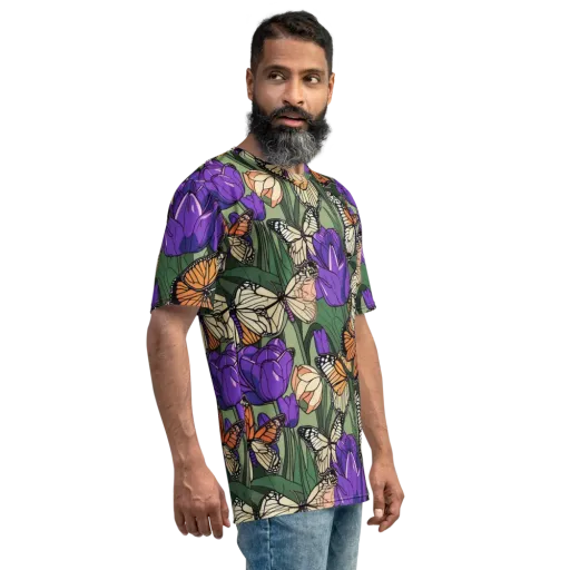 Monarch Iris on a Men's Crew Neck T-Shirt