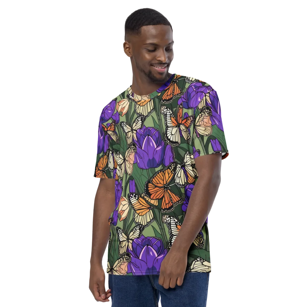 Monarch Iris on Men's Crew Neck T-Shirt — Left