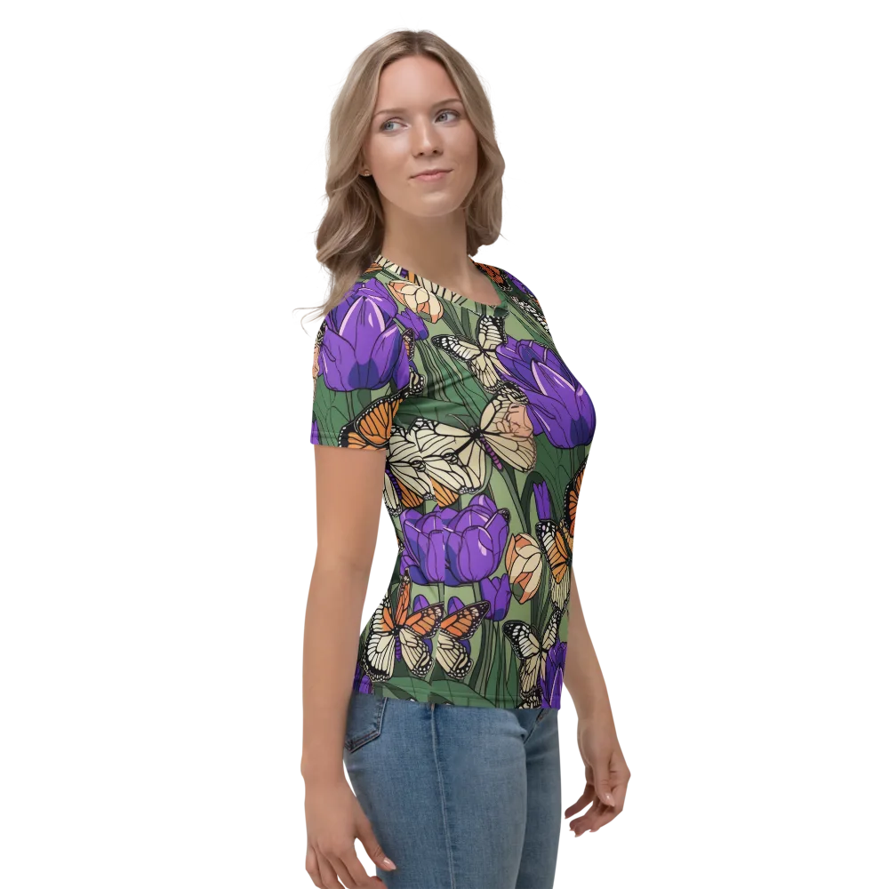 Monarch Iris on Women's Crew Neck T-Shirt — Right