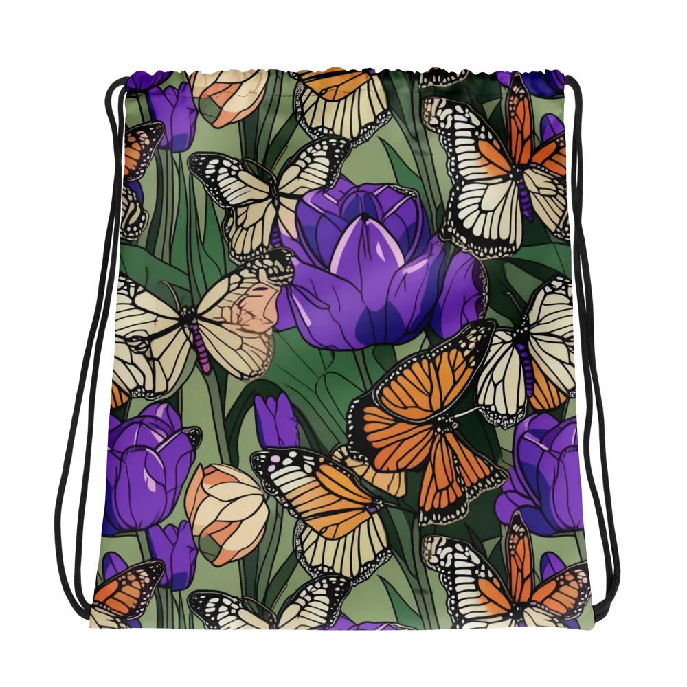Monarch Iris on Drawstring Bag — Photo