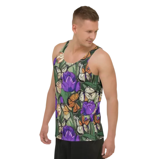 Monarch Iris on a Men's Tank Top