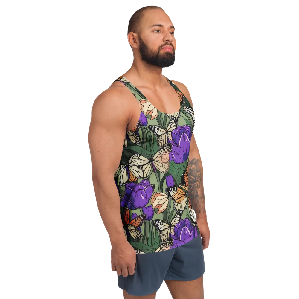 Monarch Iris on Men's Tank Top — Right Front