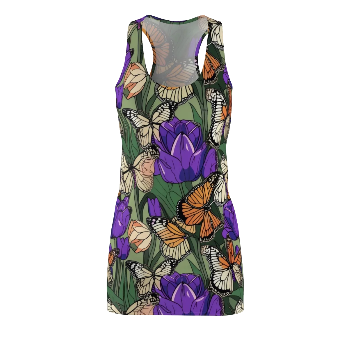 Monarch Iris on Racerback Dress — Front