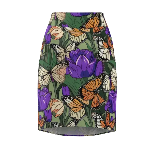 Monarch Iris on a Pencil Skirt