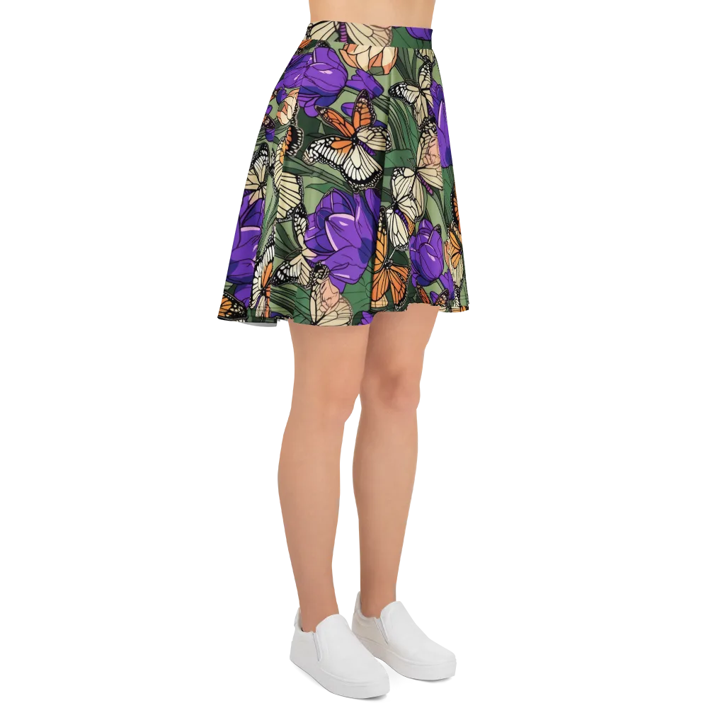 Monarch Iris on Skater Skirt — Right