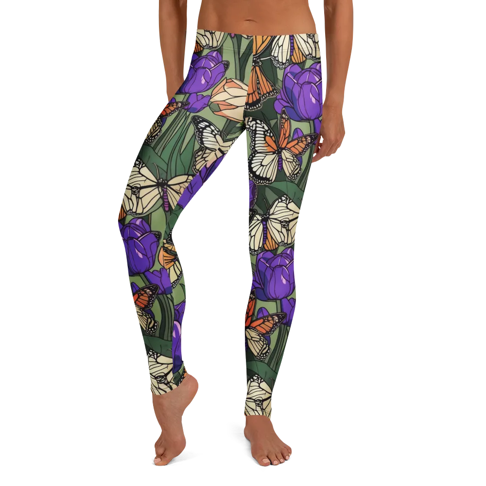 Monarch Iris on Leggings — Front