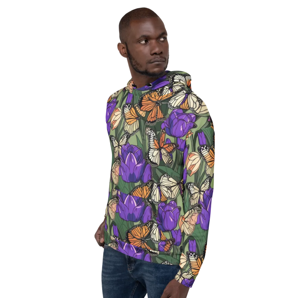 Monarch Iris on Hoodie — Left