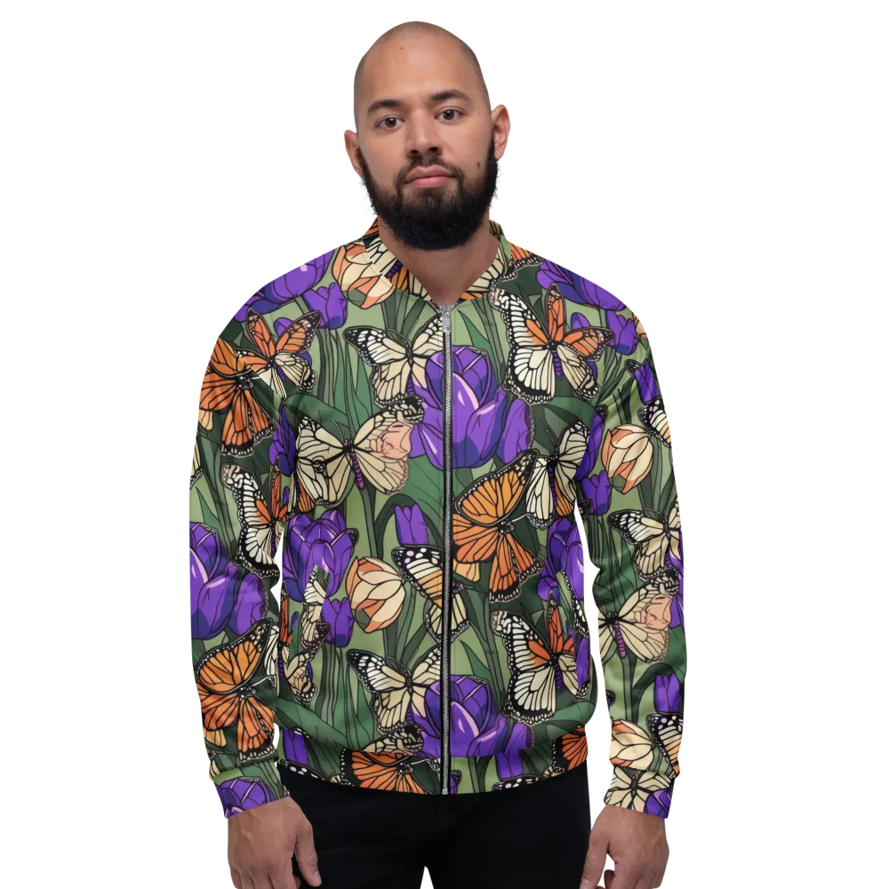 Monarch Iris on Bomber Jacket — Front