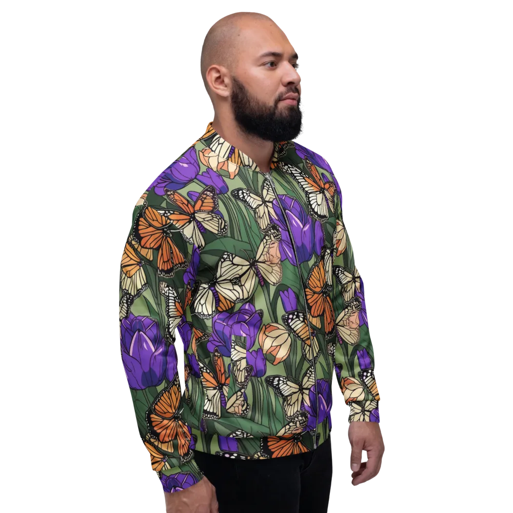 Monarch Iris on Bomber Jacket — Right