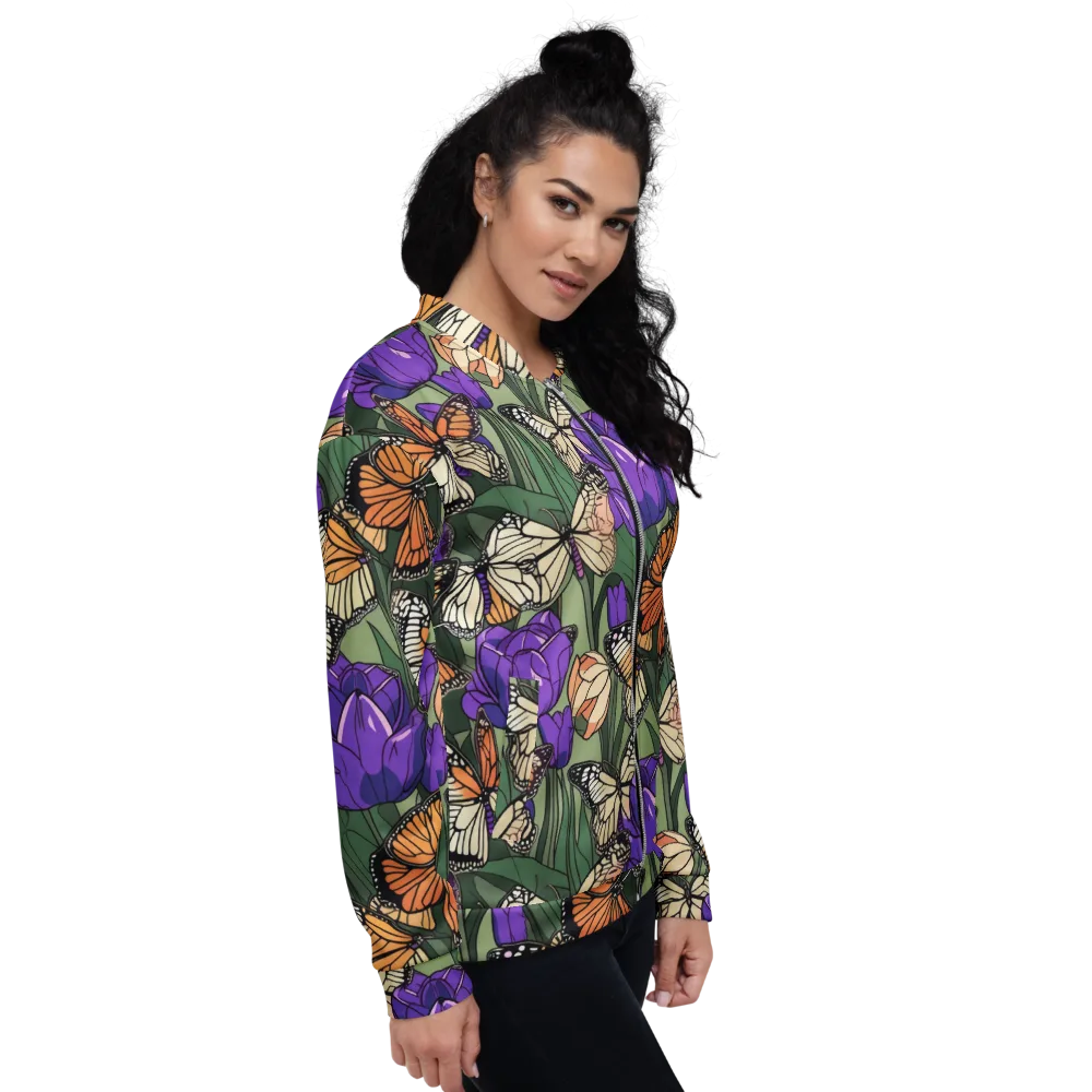 Monarch Iris on Bomber Jacket — Right