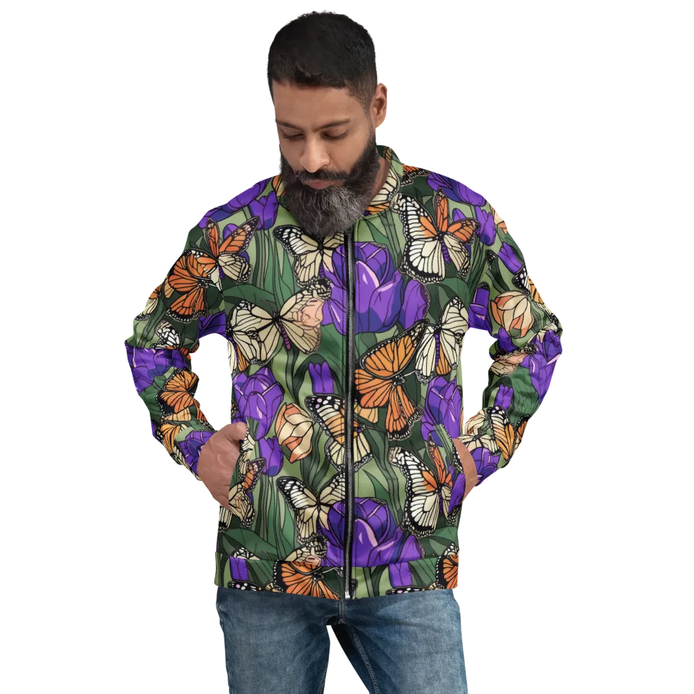 Monarch Iris on Bomber Jacket — Front
