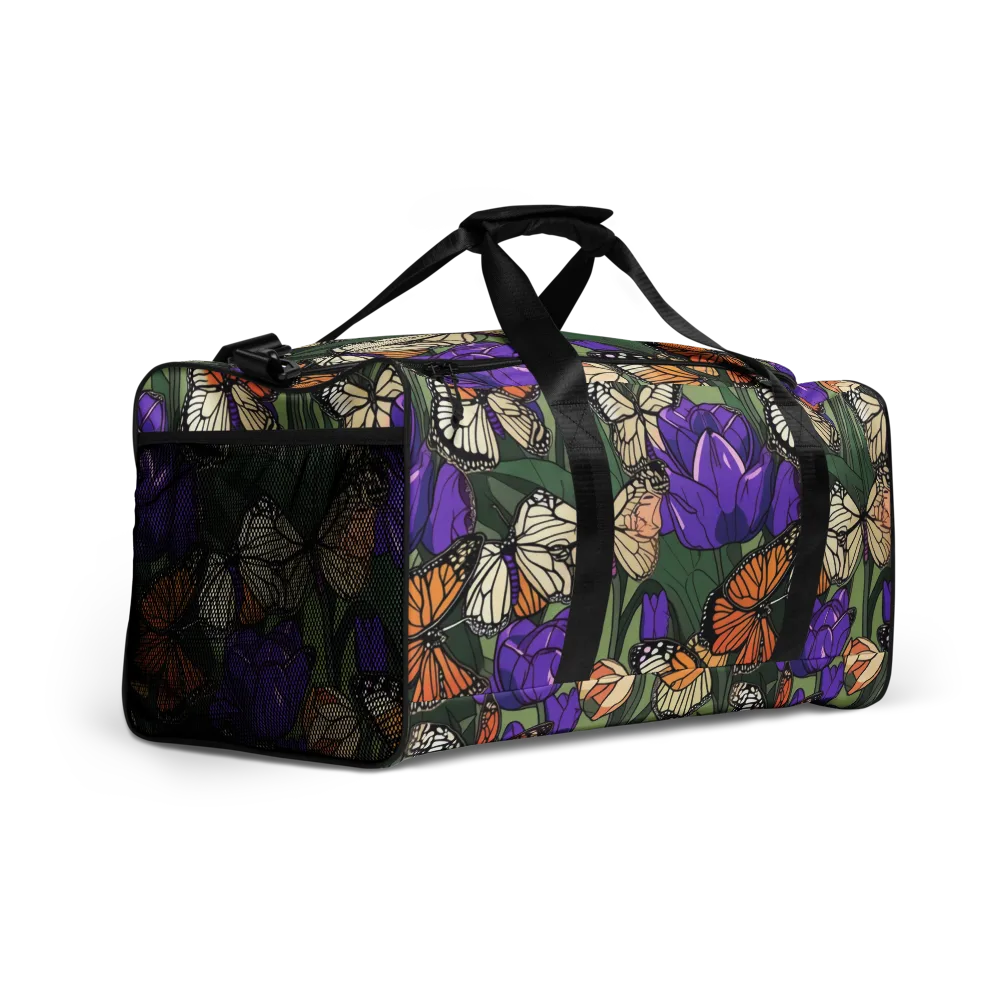 Monarch Iris on Duffle Bag — Right Front