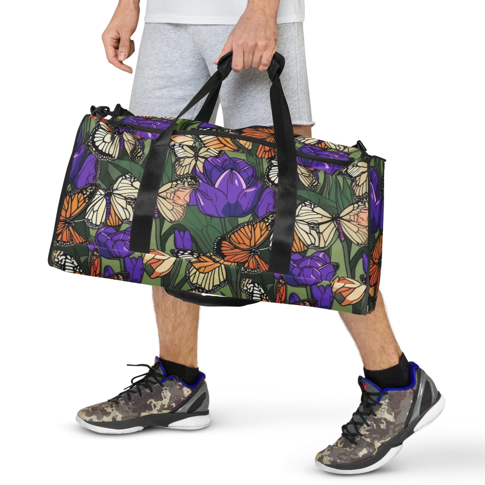 Monarch Iris on Duffle Bag — Front