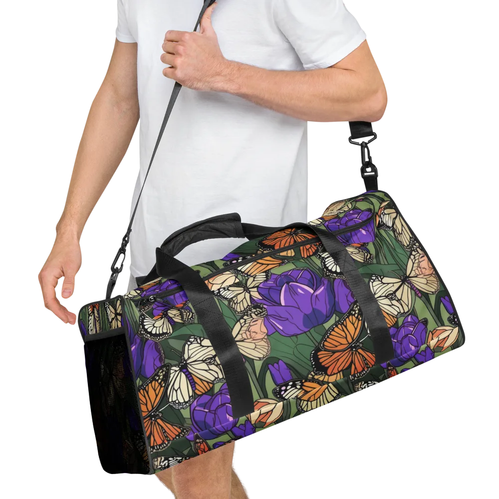 Monarch Iris on Duffle Bag — Right Front