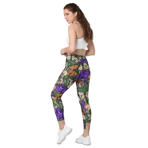 Monarch Iris on a Leggings with Pockets