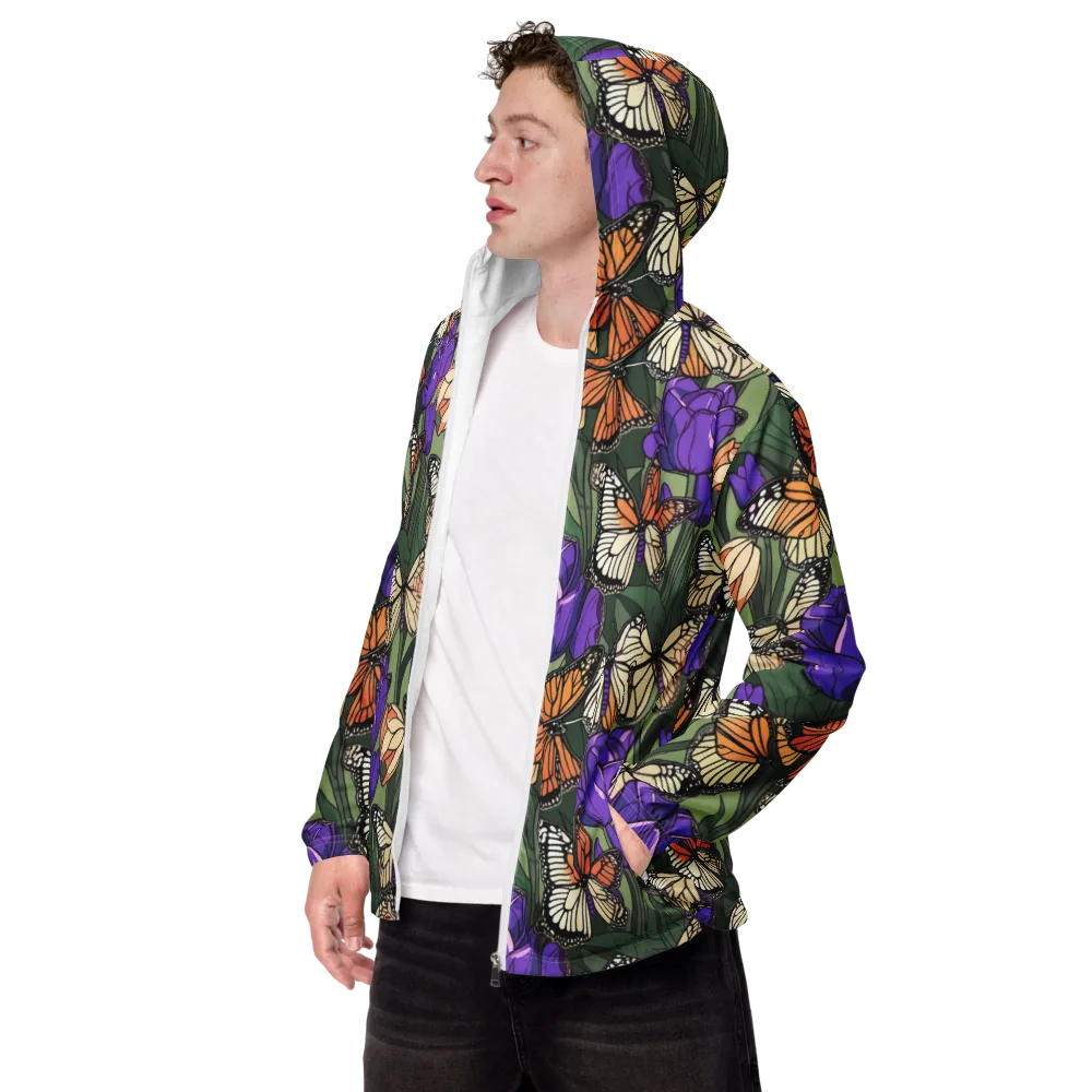 Monarch Iris on Men's Windbreaker — Left Front