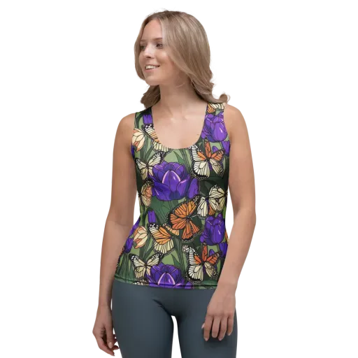 Monarch Iris on a Women's Tank Top
