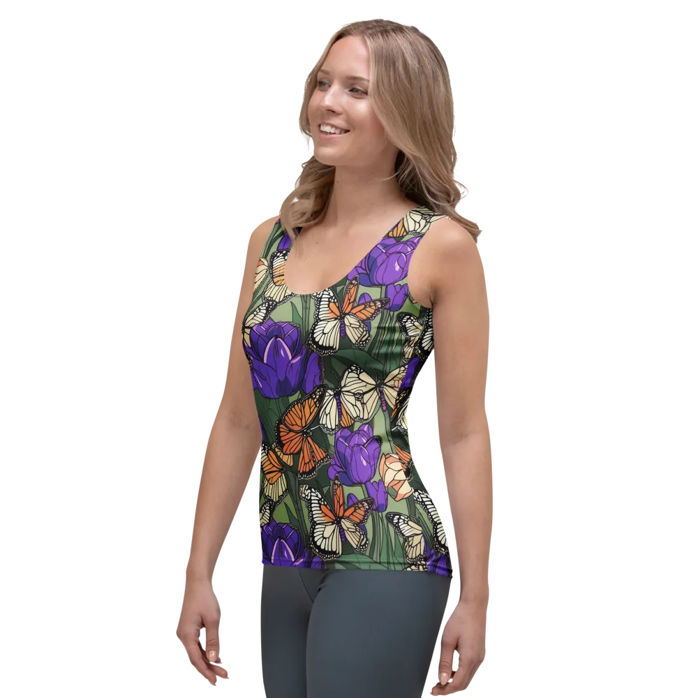 Monarch Iris on Women's Tank Top — Left Front