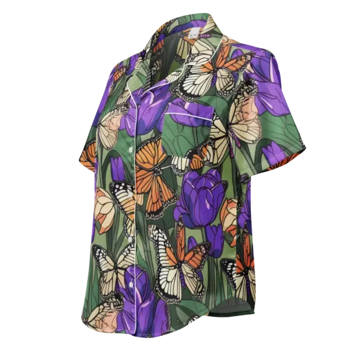 Monarch Iris on a Women's Short Sleeve Pajama Top