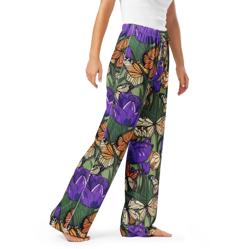 Monarch Iris on Women's Pajama Pants — Right Front