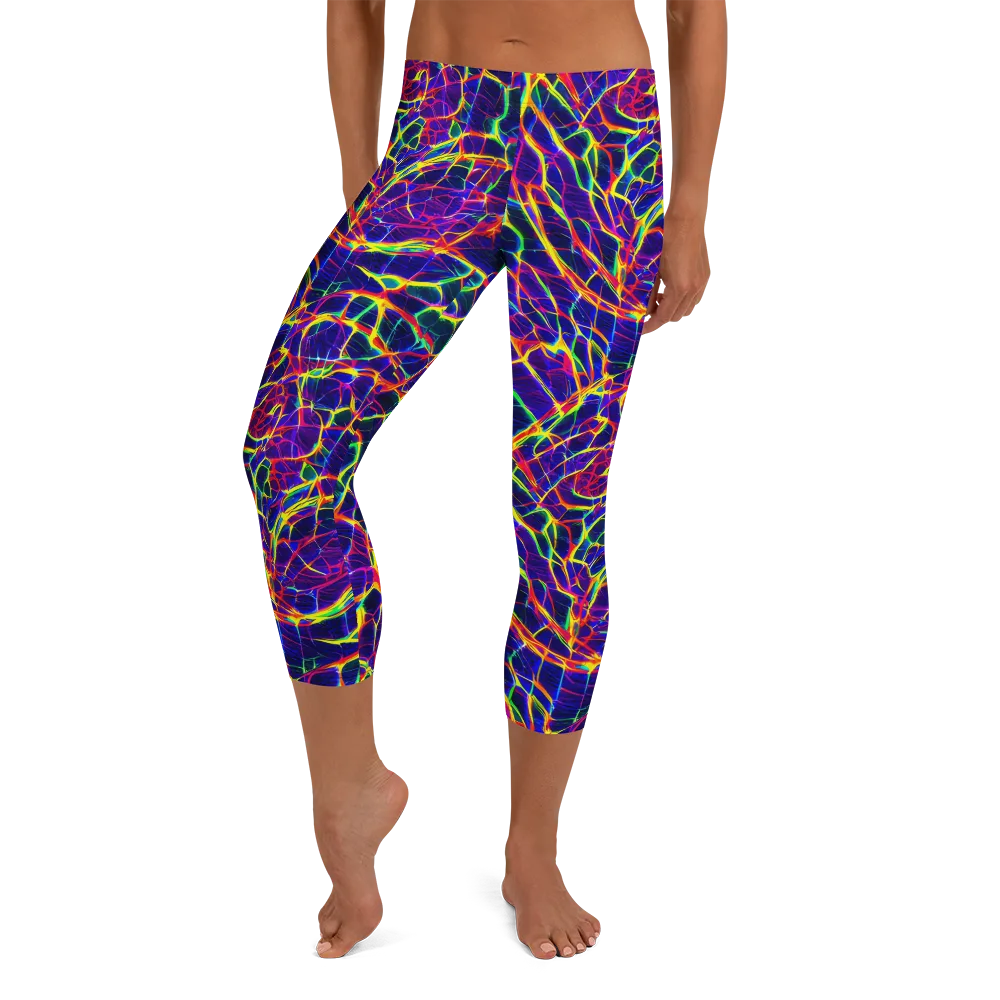 Acid Network on Capri Leggings — Front