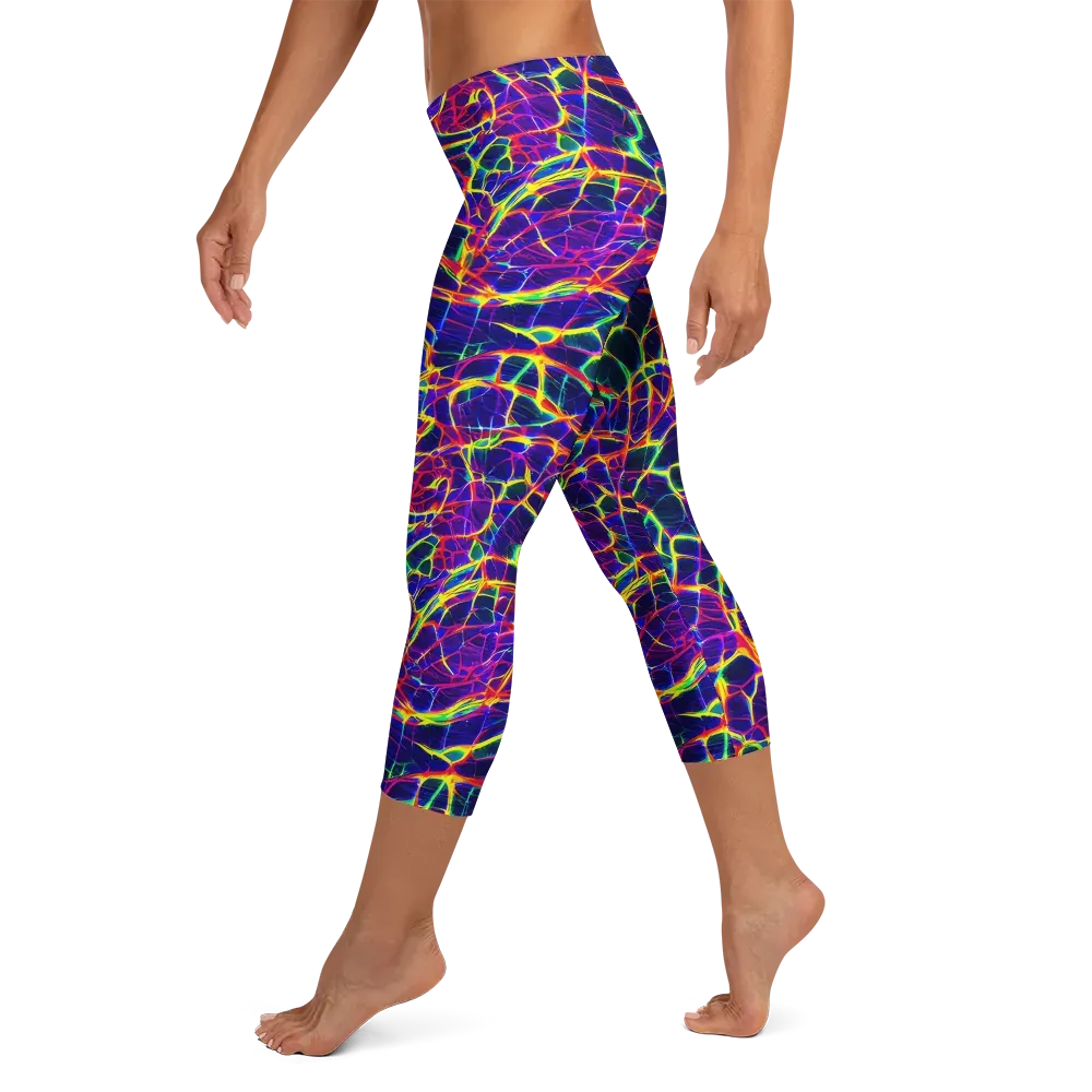 Acid Network on Capri Leggings — Left