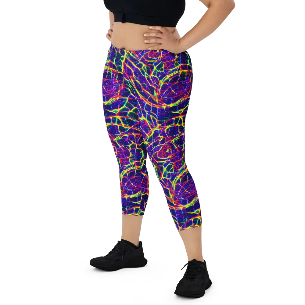Acid Network on Capri Leggings — Front