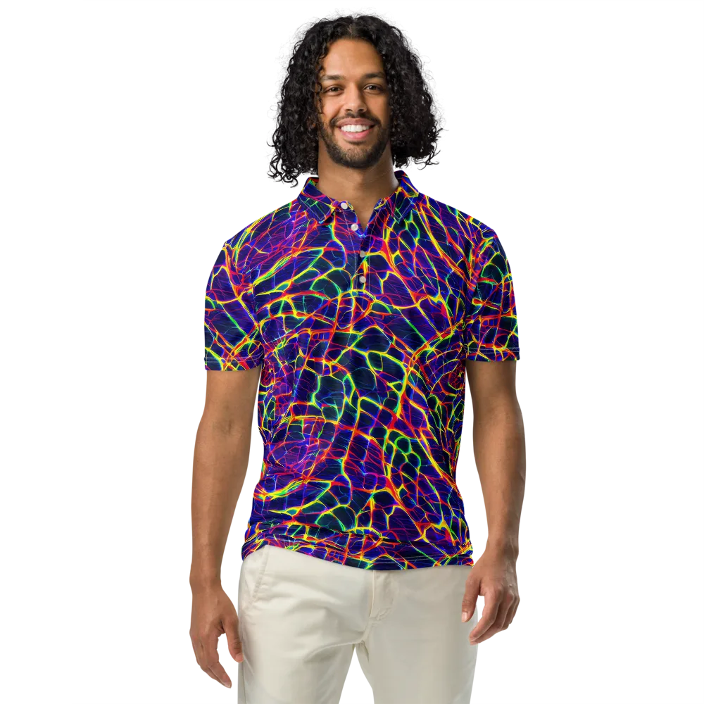 Acid Network on Men's Slim Fit Polo Shirt — Front