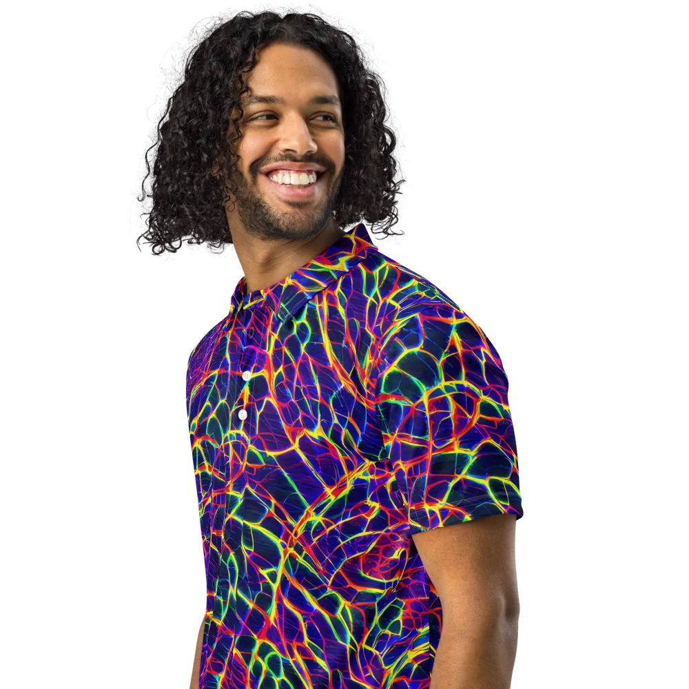 Acid Network on Men's Slim Fit Polo Shirt — Left Front