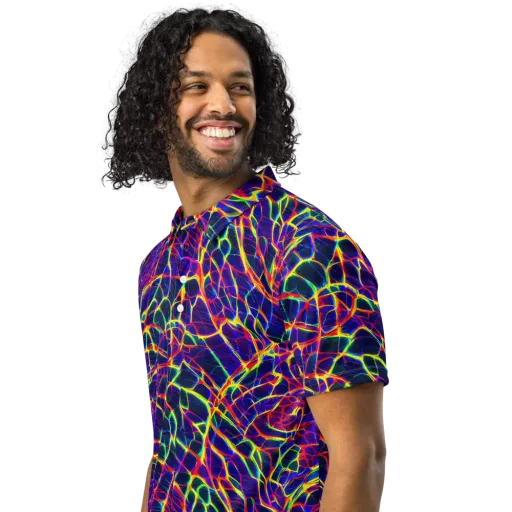 Acid Network on a Men's Slim Fit Polo Shirt
