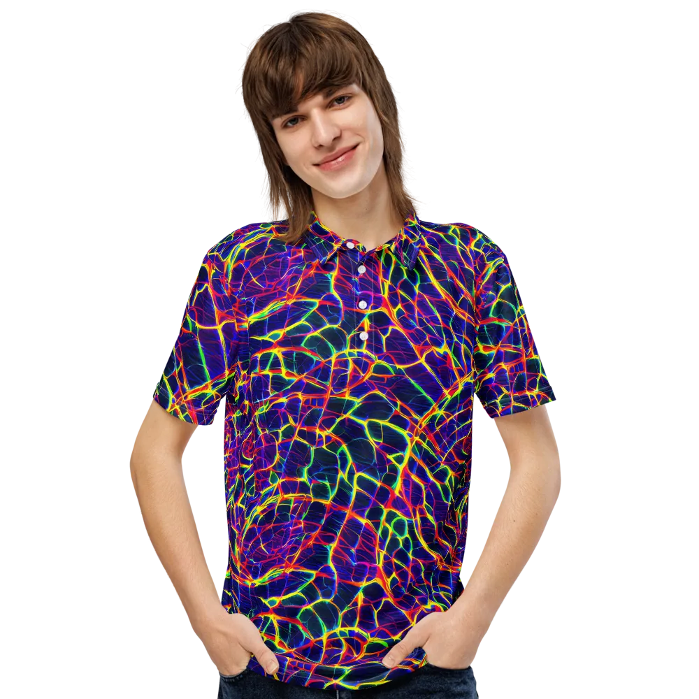 Acid Network on Men's Slim Fit Polo Shirt — Front