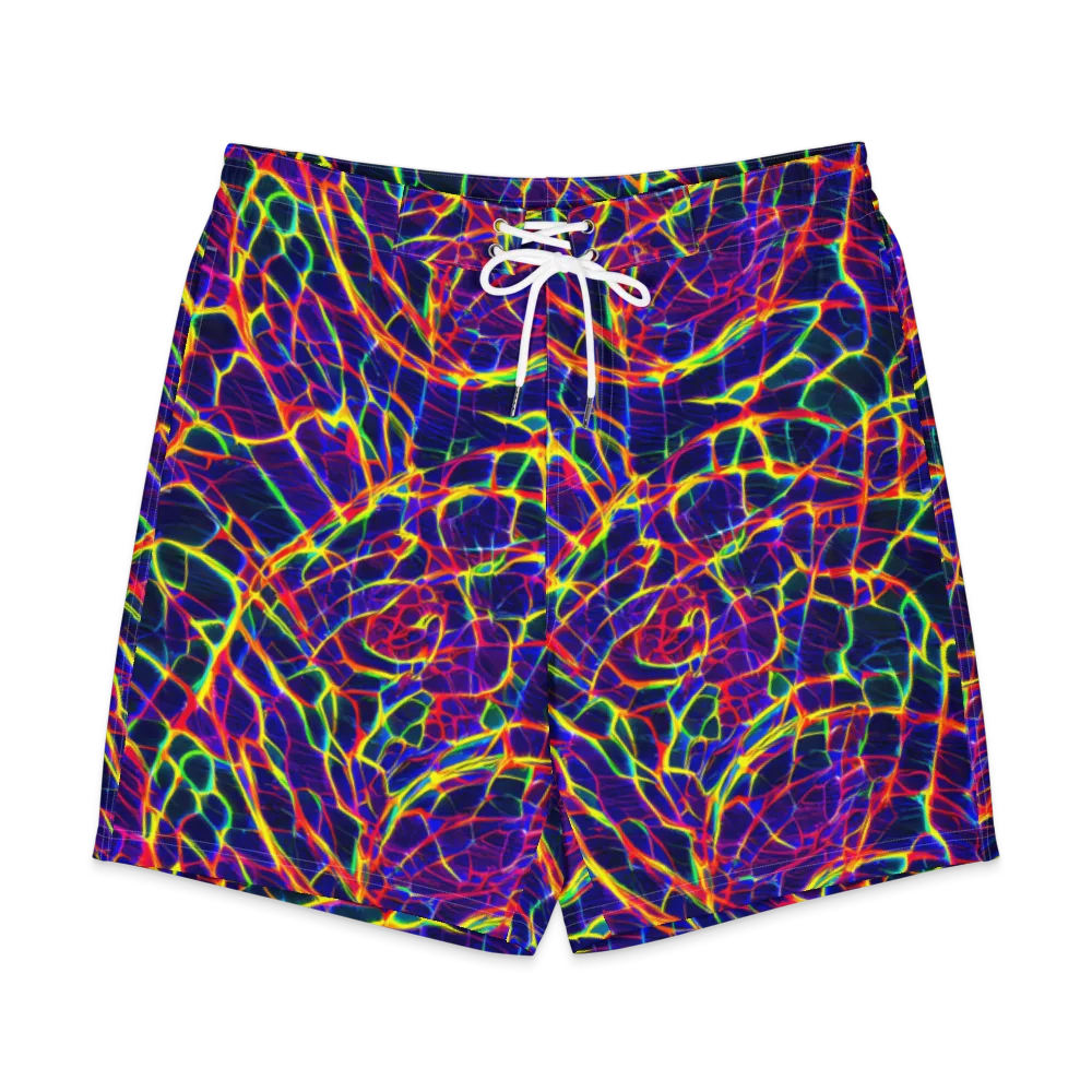 Acid Network on Men's Board Shorts — Front
