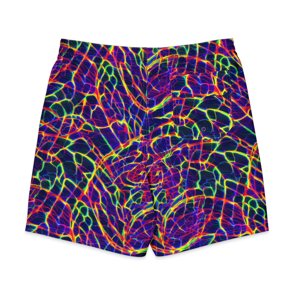 Acid Network on Men's Board Shorts — Back