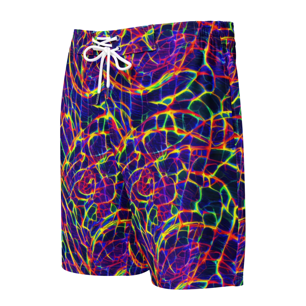 Acid Network on Men's Board Shorts — Front