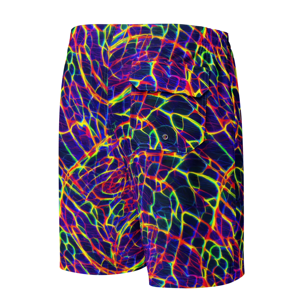 Acid Network on Men's Board Shorts — Back