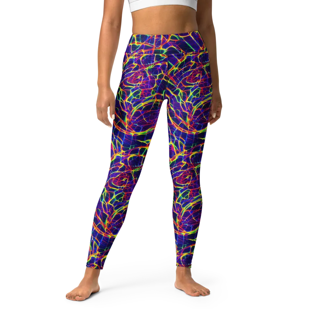 Acid Network on Yoga Leggings — Front