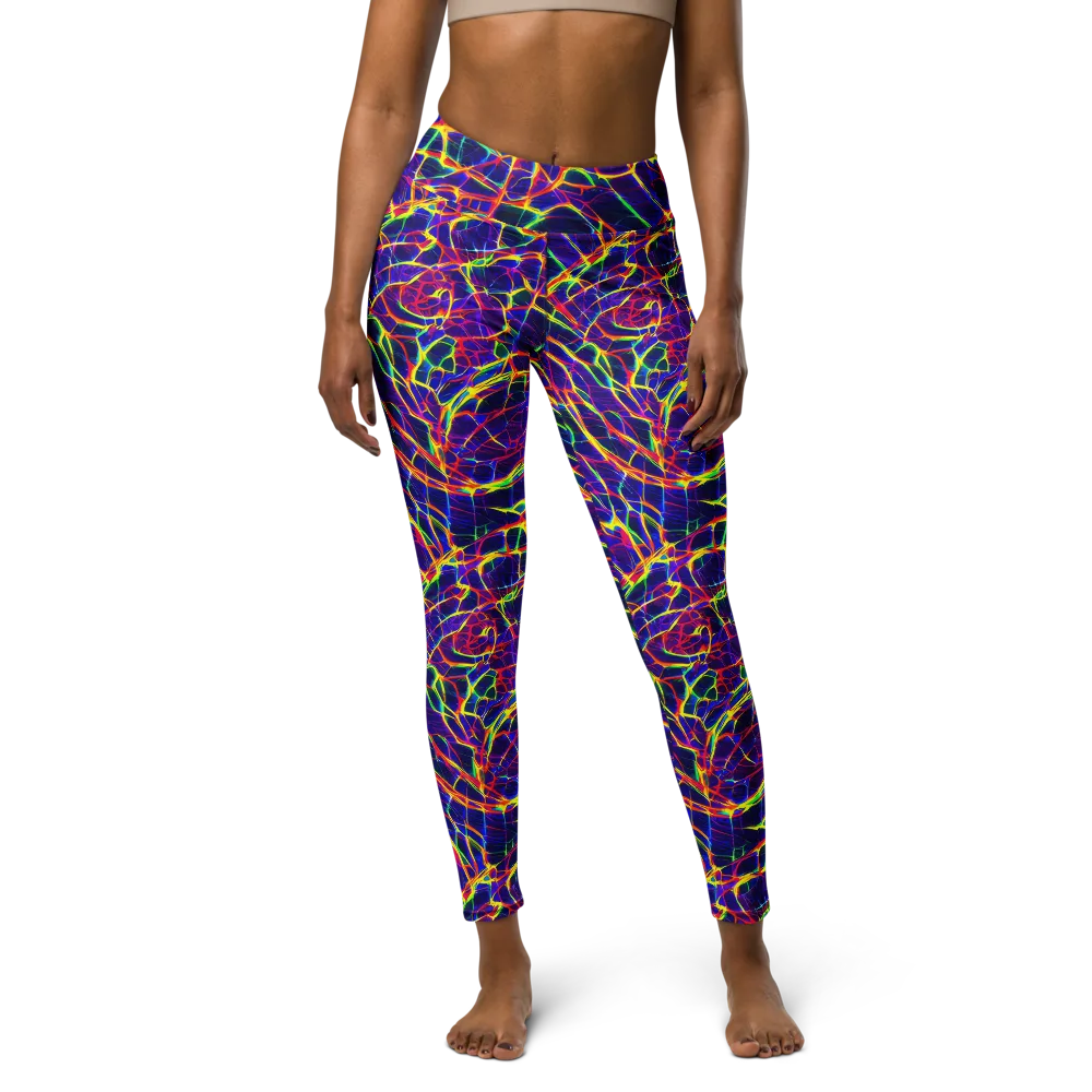 Acid Network on Yoga Leggings — Front