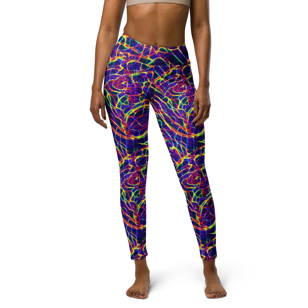 Acid Network on Yoga Leggings — Front
