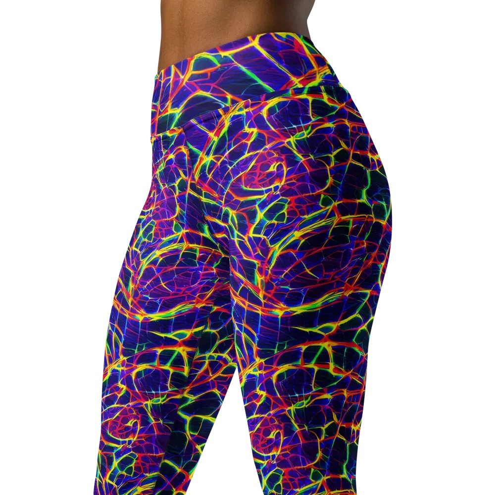 Acid Network on Yoga Leggings — Left Front