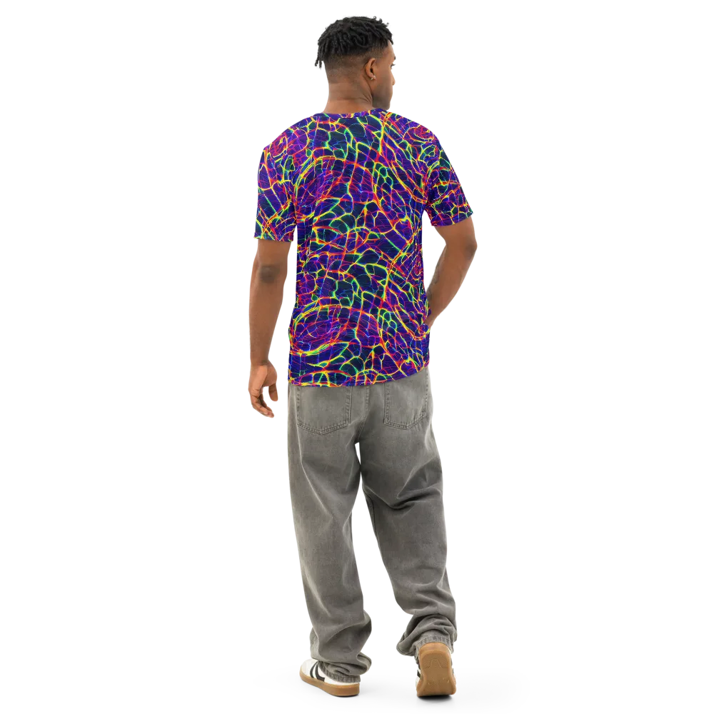 Acid Network on Men's Cotton Crew Neck T-Shirt — Back