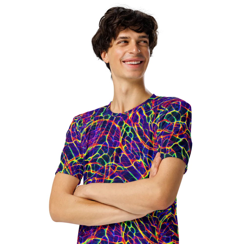 Acid Network on Men's Crew Neck T-Shirt — Left Front